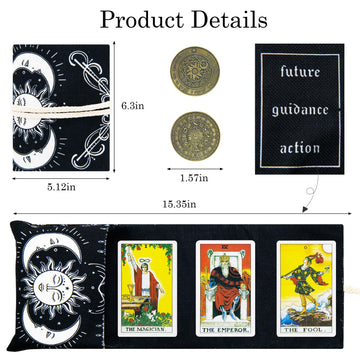 Knana 2Pcs Tarot Card Holder - Linen Tarot Deck Mat With Layout Pattern, Large Tarot Card Storage, Tarot Accessories (Layout Pat