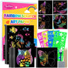 Scratch Art for Kids, Funtopia 100 Sheets Rainbow Scratch Paper, Black Scratch Off Paper Craft Kits, School Art Supplies Classro
