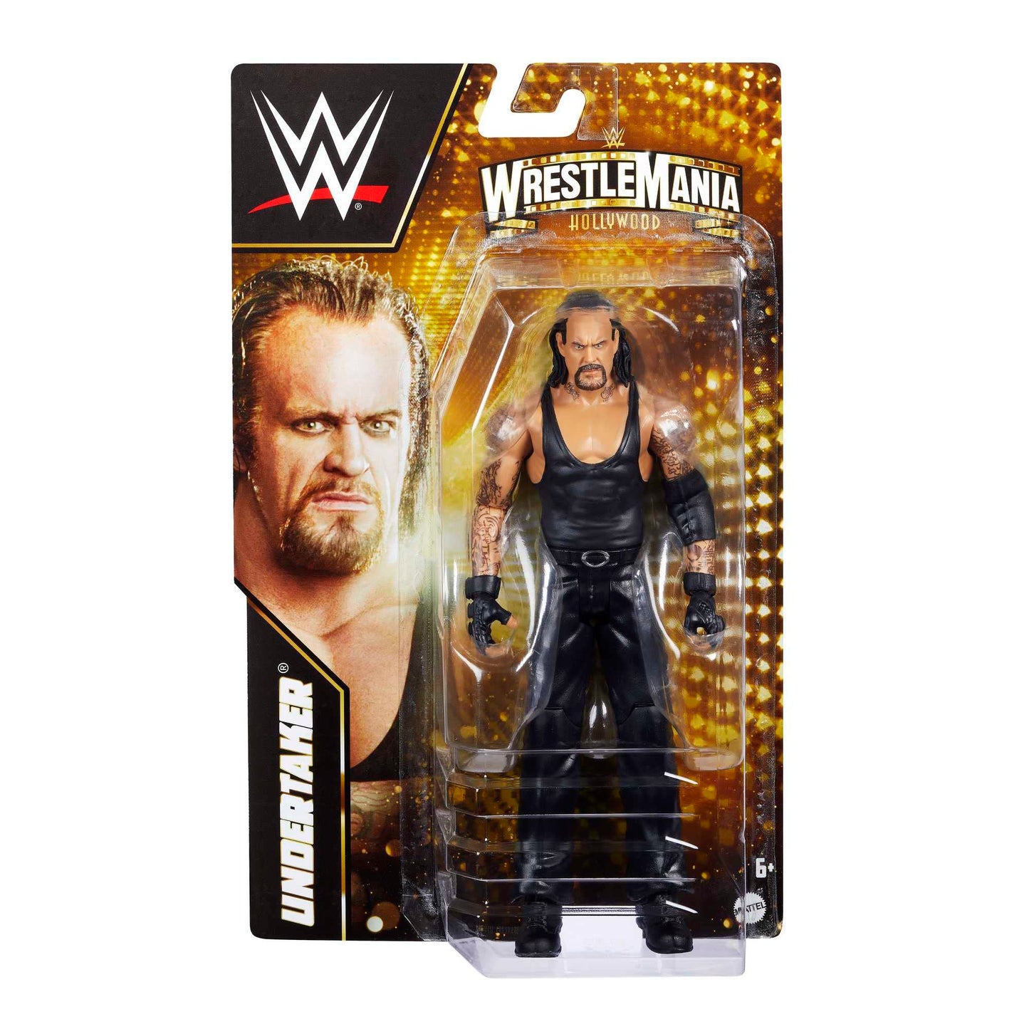 WWE Mattel WrestleMania Undertaker 6-Inch Action Figure, 10 Points Articulation, Multicolor, Plastic, Model HKP83