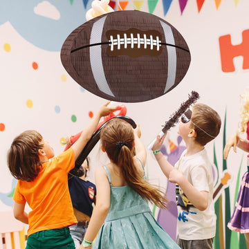 Waenerec Football Pinata - Cardboard Football Party Decoration for Boys 8-12, Brown, Includes Pinata Stick