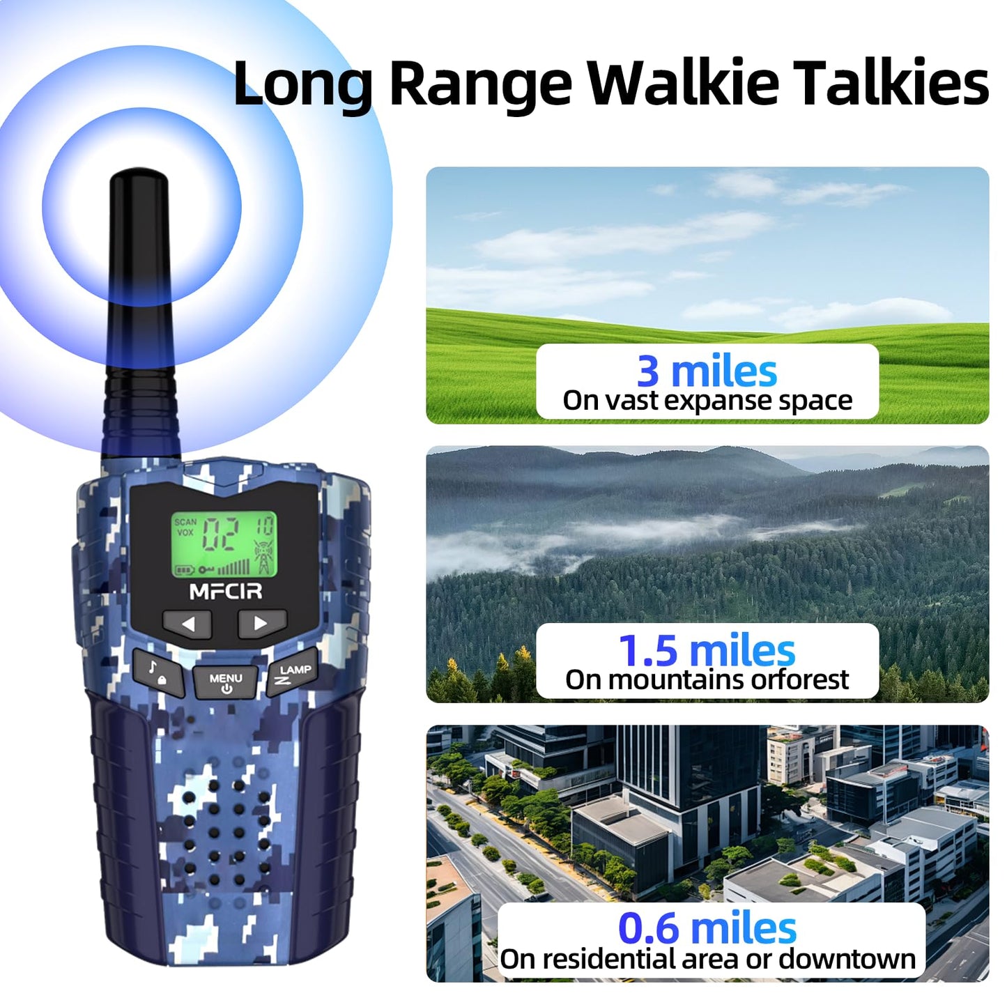 Walkie Talkies For Kids Toys For Boys, Rechargeable, 2 Pack, 3 Miles Range, 22 Channels, 2 Way Radio,Birthday Gifts For3-12 Year