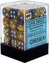 Chessex Gemini 12mm d6 Blue-Gold w/White Dice Block 36 Dice