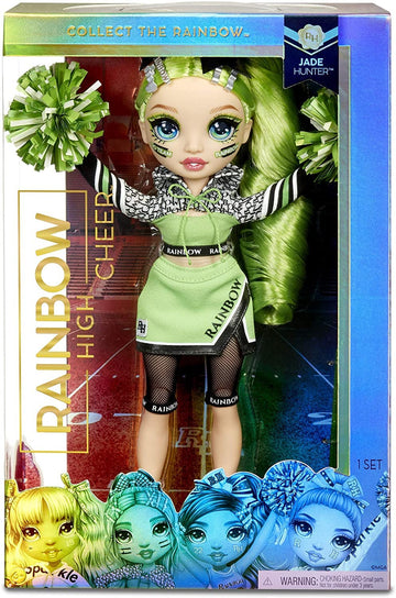 Rainbow High Cheer Jade Hunter – Green Cheerleader Fashion Doll With 2 Pom Poms And Doll Accessories, Great Gift For Kids 6-12 Years Old