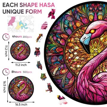 Qiuenisray Wooden Puzzles for mature-themeds 500 Piece Flamingo Jigsaw Puzzles Unique Shape mature-themed Puzzles Irregular Christmas Thanksgiving Gifts for Family Friend(16.5 * 16.5 in)