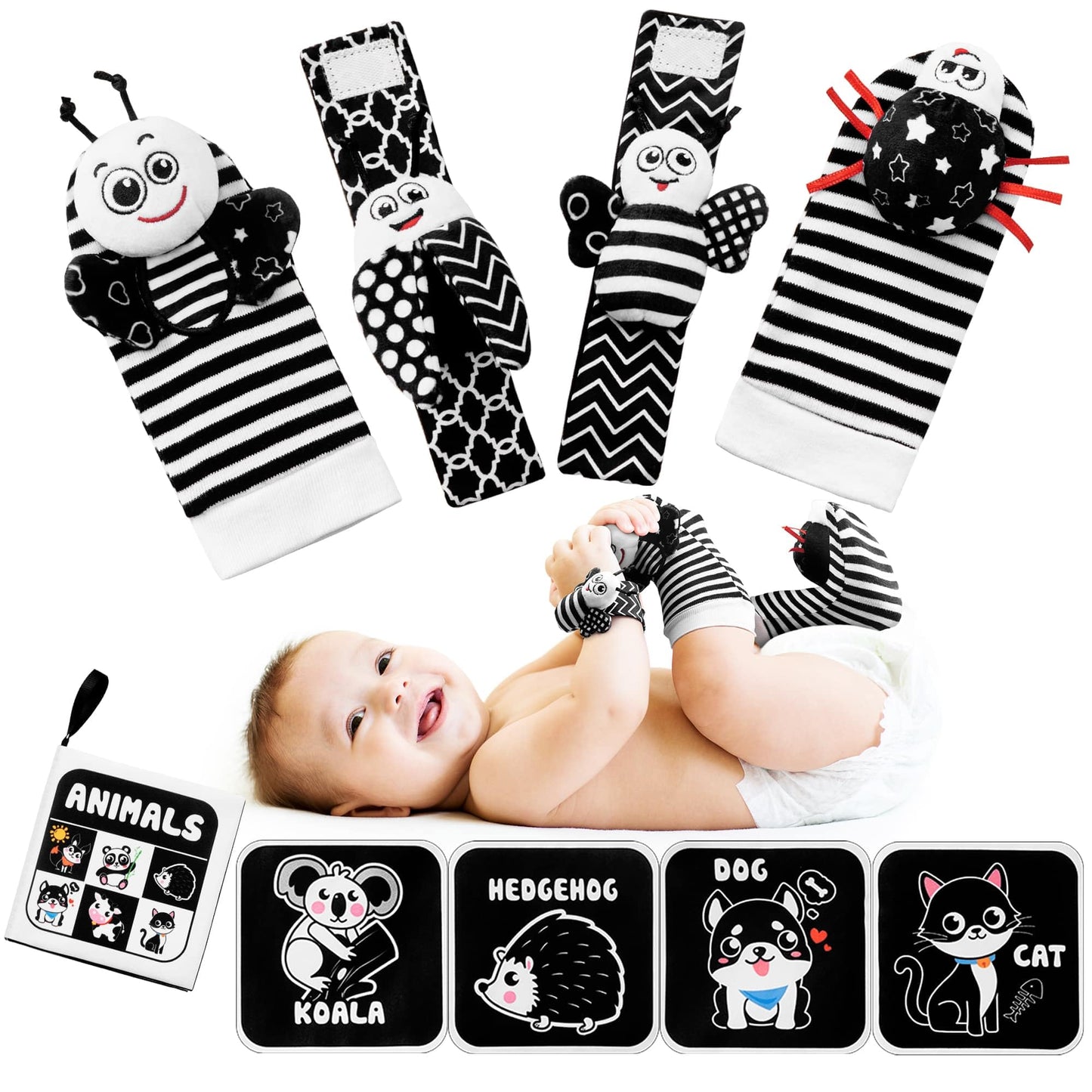 Baby Rattles Toys For 0-12 Month: Infant Toys 0-6 Months Baby Socks And Wrist Rattle Newborn Toys Baby Gifts For Boys And Girls