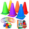 31 Pcs Christmas Carnival Games, 3 In 1 Indoor Outdoor Bean Bag Ring Toss Games For Kids Birthday Party, Plastic Soft Cones Yard Lawn Game For Family Party Kid'S Gift
