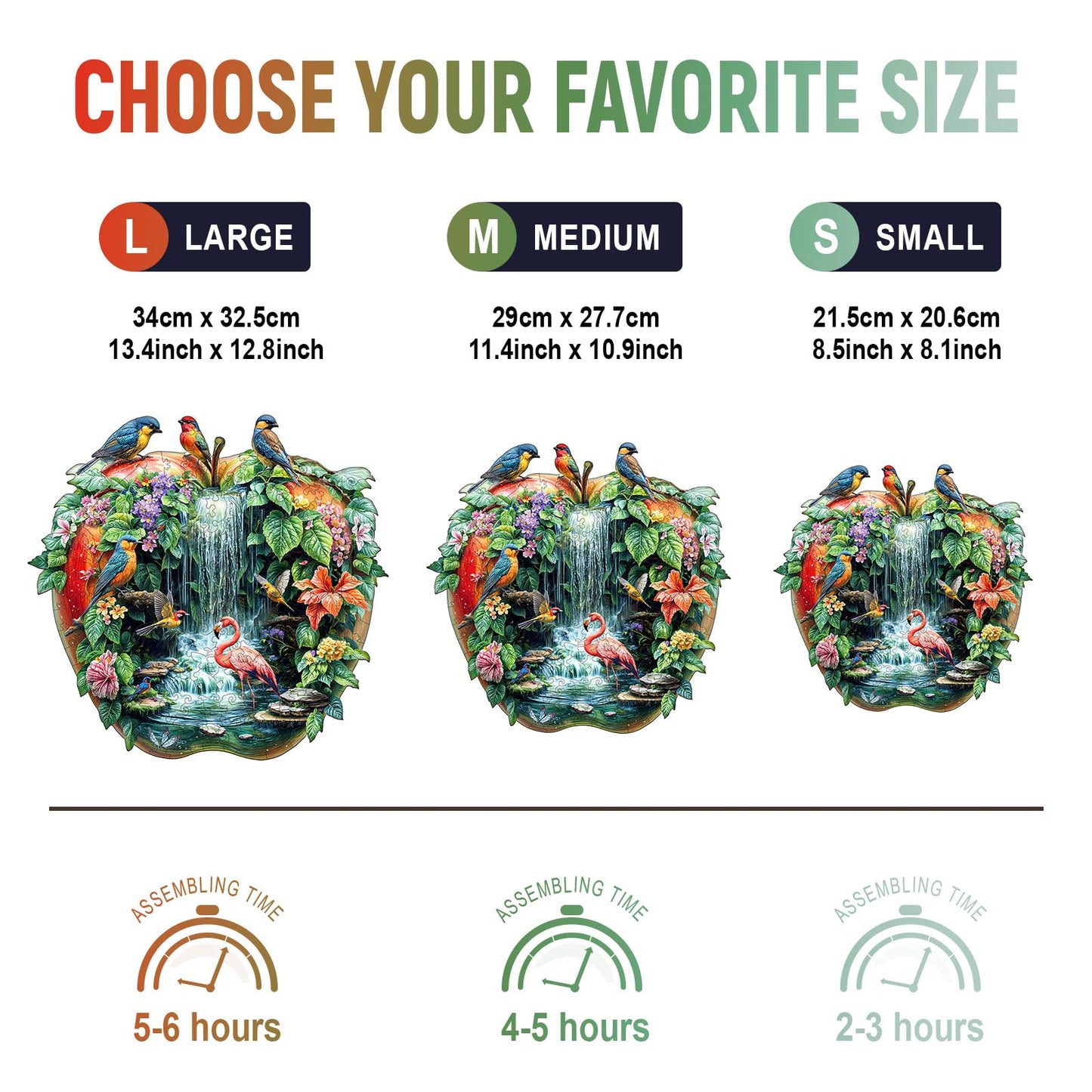 Wooden Puzzles for mature-themeds - Paradise Garden Wooden Jigsaw Puzzle Unique Animal Shaped Wood Puzzles mature-themed Christmas Birthday Gifts for Friends/Family Home Decor 8.5 * 8.1in 100pcs