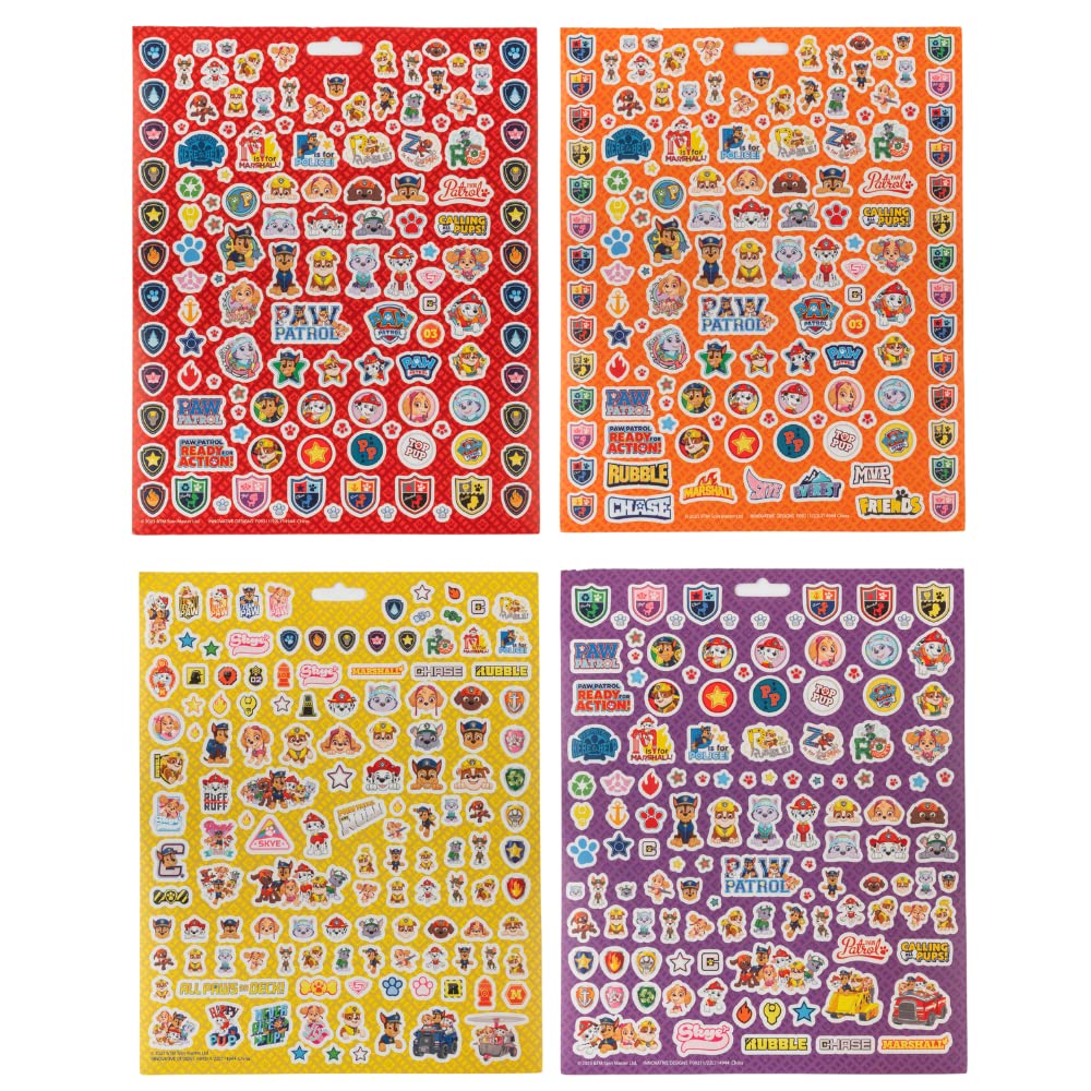 Nickelodeon Paw Patrol Stickers For Kids, 14 Sheet Paw Patrol Sticker Book Set Including Puffy Stickers, 1200+ Stickers