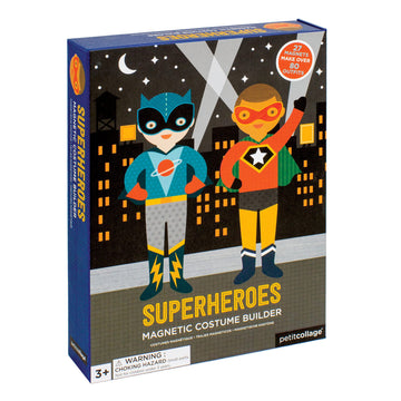 Petit Collage Magnetic Dress Up Superheroes – Magnetic Game Board With Mix And Match Magnetic Pieces, Ideal For Ages 3+ – Includes 2 Scenes And 27 Creative Magnetic Pieces