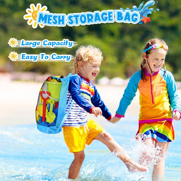 Beach Toys, 19 Piece Sand Toys Set Kids Sandbox Toys Includes Water Wheel Beach Tool Kit Bucket Watering Can Molds Sand Toys Mes