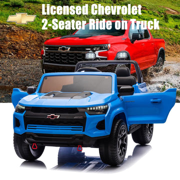 Nitoess 2 Seater 24V Chevrolet Hd Pickup Truck Ride On Car With Parent Remote Kids Eva Tires Ride On Car Electric Power Vehicles