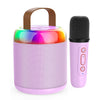 Iyoyo Mini Karaoke Machine For Kids Portable Bluetooth 5.3 Speaker Led Lights With 1 Wireless Microphone Karaoke Gifts For Girls Boys Audlt Birthday Christmas Solid Metal Body (Purple-1 Mic)
