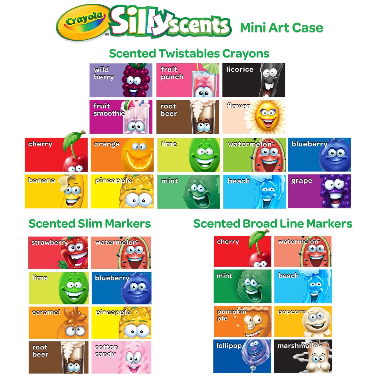 Crayola Silly Scents Mini Inspiration Art Case Coloring Set, Gift For Kids Ages 3, 4, 5, 6