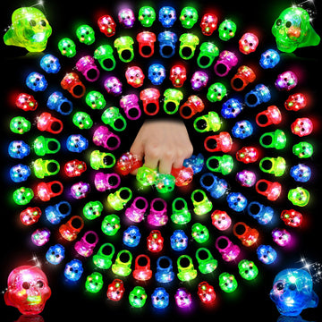 Sosation 100 Pcs Light Up Ring Led Flashing Ring Glow In The Dark Bumpy Jelly Ring Finger Light Birthday Party Favors Light Up B