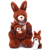 Ikasa Mommy Kangaroo Stuffed Animal Mom And Baby Plush Toy, Cute 15.5'' Soft Cuddly Family Set With Little Mini Babies,Gifts For