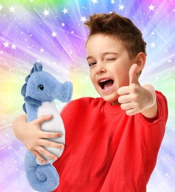 Dollibu Blue Seahorse Super Soft Stuffed Animal, Cute Realistic Stuffed Animals For Girls, Boys, Adults Animal Gifts, Kids Zoo O