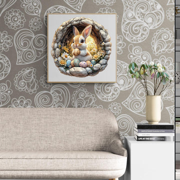 Woodbests Wooden Puzzles For Adults (200 Piece, M, 11.4X11.4 Inches) Easter Bunny Puzzle Beautiful Wooden Box, Wooden Jigsaw Puz