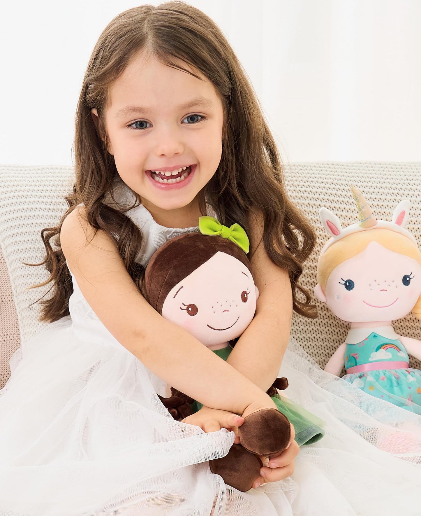Gagaku Soft Baby Doll Toys (16''), My First Baby Rag Doll For 1 Year Old Girl Birthday Gift,Christmas Plush Toys Gift For Toddler Kids Infants - Forest Girl