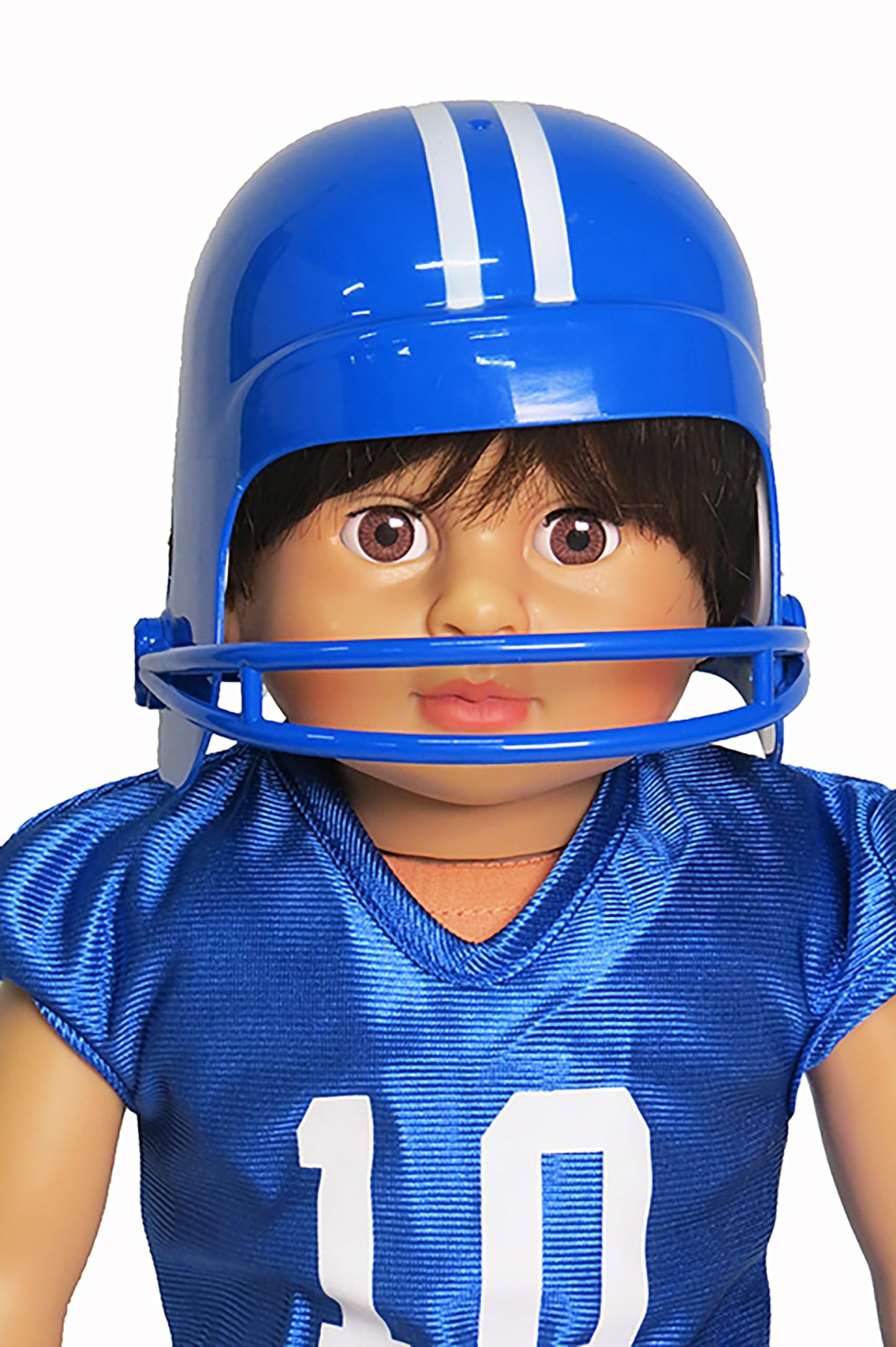 American Fashion World Blue Football Uniform 6pc Set for 18-Inch Dolls | Premium Polyester Material & Trendy Design