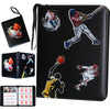 Coyoro Large Capacity Sports Card Binder With Zipper, 9 Pocket, Fits 900 Cards, Waterproof, Durable Pu Leather Exterior