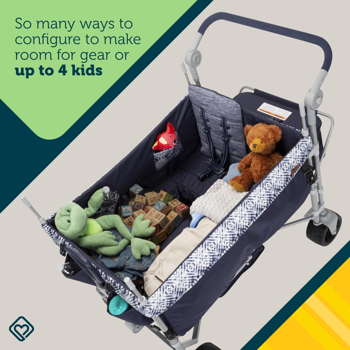 Safety 1St Summit 4-Seater Wagon Stroller With Canopy In Navy Ink