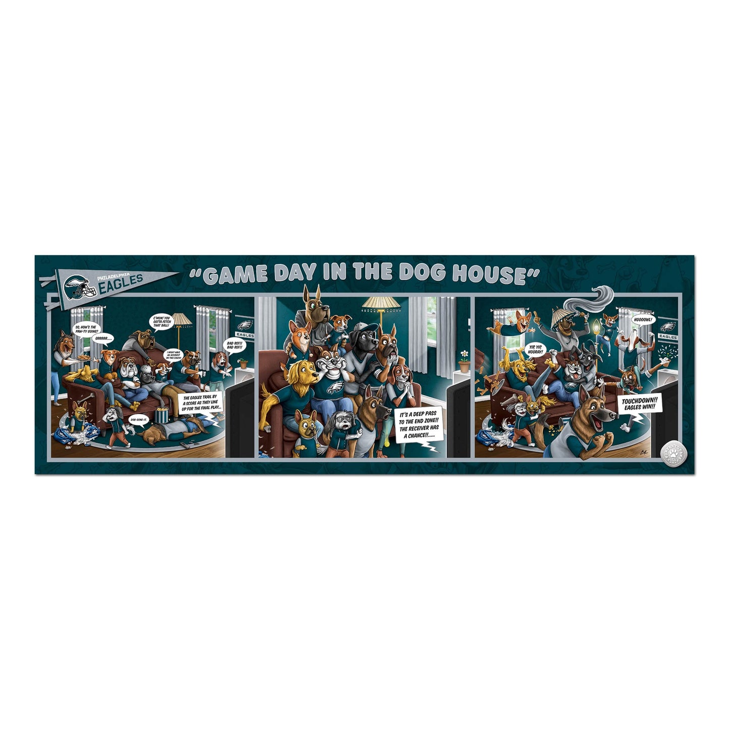 YouTheFan NFL Philadelphia Eagles Game Day 1000pc Puzzle - Team Colors, One Size, Perfect for Fans and Collectors