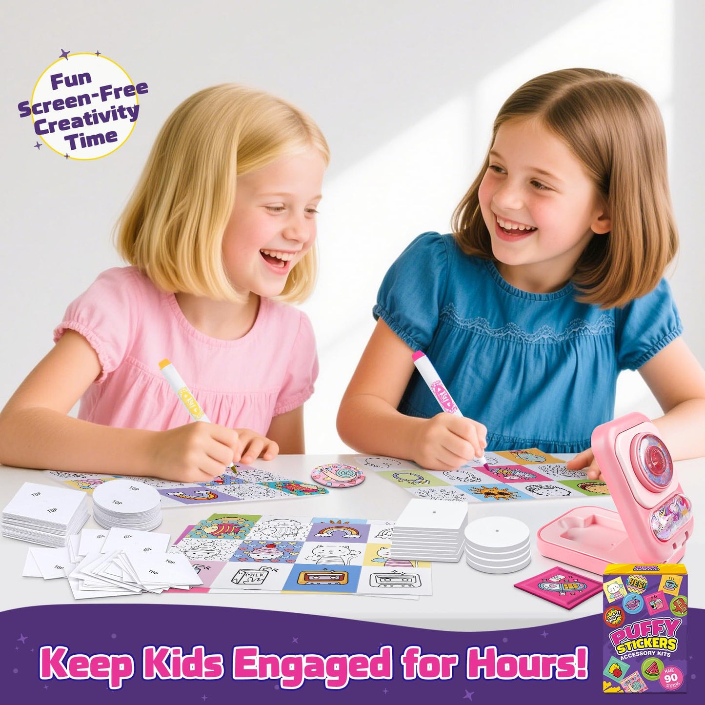 Tacopet Sticker Maker 90 Refill Kit - DIY 3D Stickers for Kids, Foam, No Machine, Ages 6-10, Creative Craft Gift