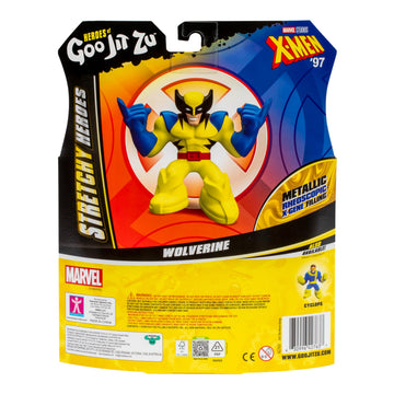 Heroes of Goo Jit Zu X-Men '97 Wolverine Stretchy Action Figure, Metallic X-Gene Filling, Multicolor, Model 42763