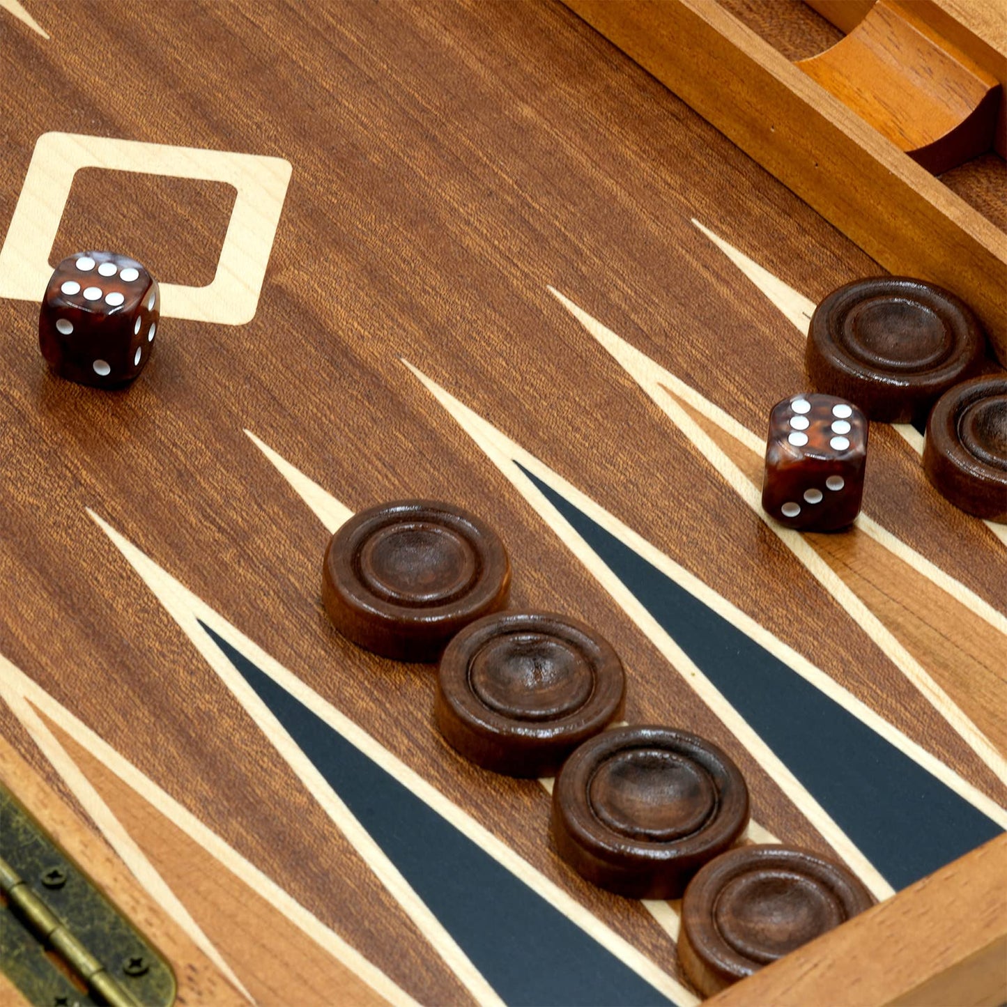 Woodronic 15' Wooden Backgammon Set, Folding Classic Board Game, Best Strategy Game And Smart Game Of Tactics For Kids And Adults
