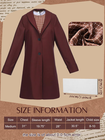 JenPen 4 Pcs American Historical Costume for Girls Civil Rights Female Figures Costume for Halloween School Performance Outfit