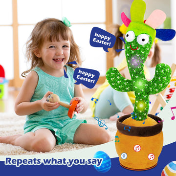 Ayeboovi Dancing Talking Cactus Toy for Kids, Adjustable Volume, Singing & Mimicking Cactus with Recording and Repeating Feature