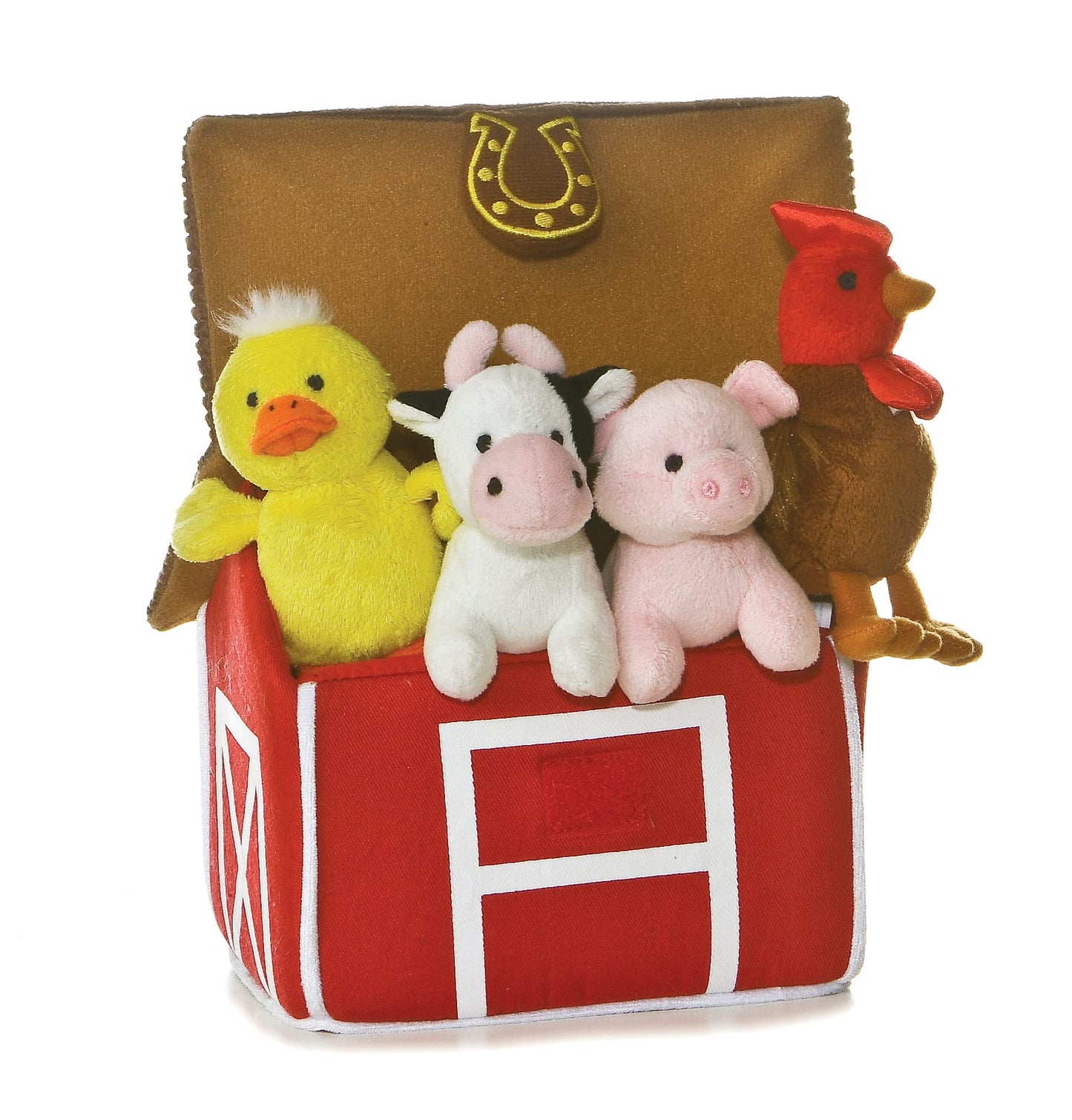 Aurora® My Barnyard Friends II™ Baby Stuffed Animal - 8" Multicolor Sensory Toy - Interactive Learning, Polyester Material