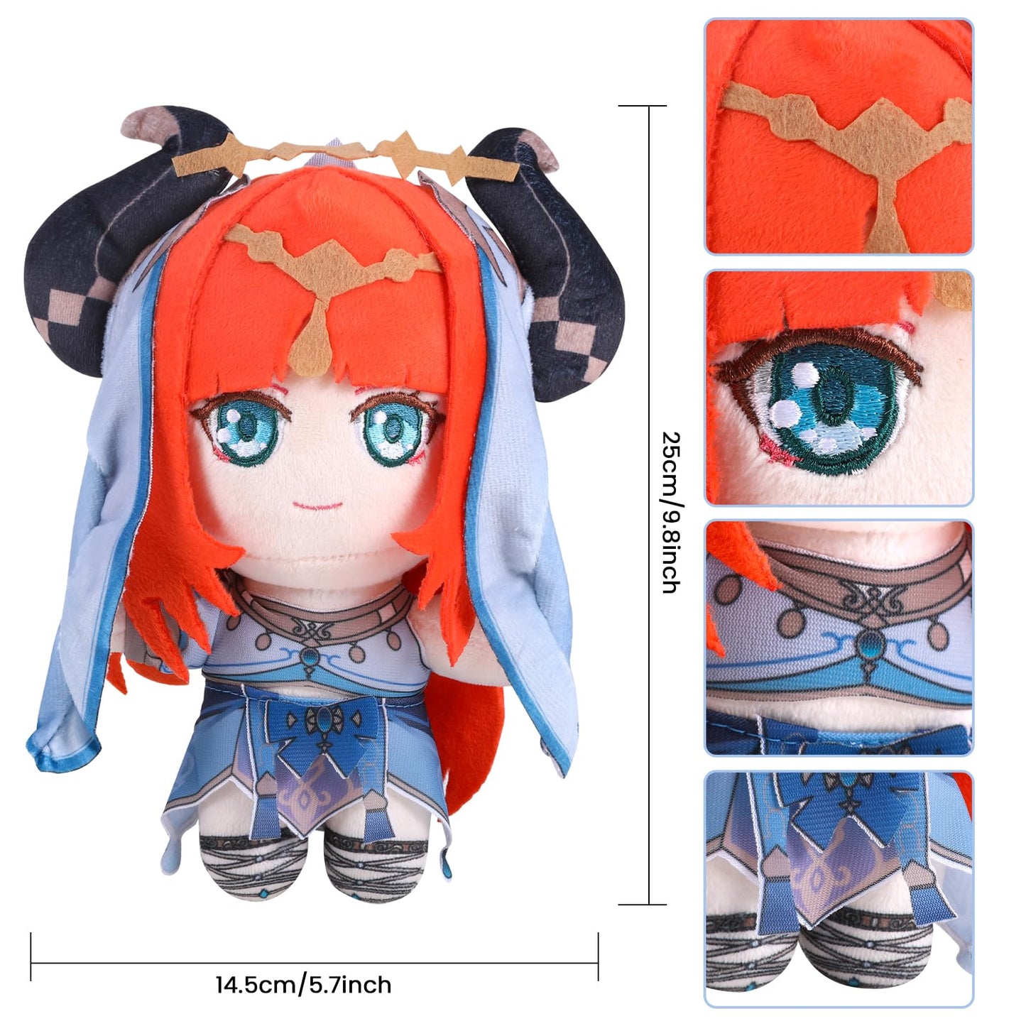 Genshin Impact Character Plush Doll, Plushie Stuffed Doll, Costume Plushy Props For Genshin Fans (Nilou)