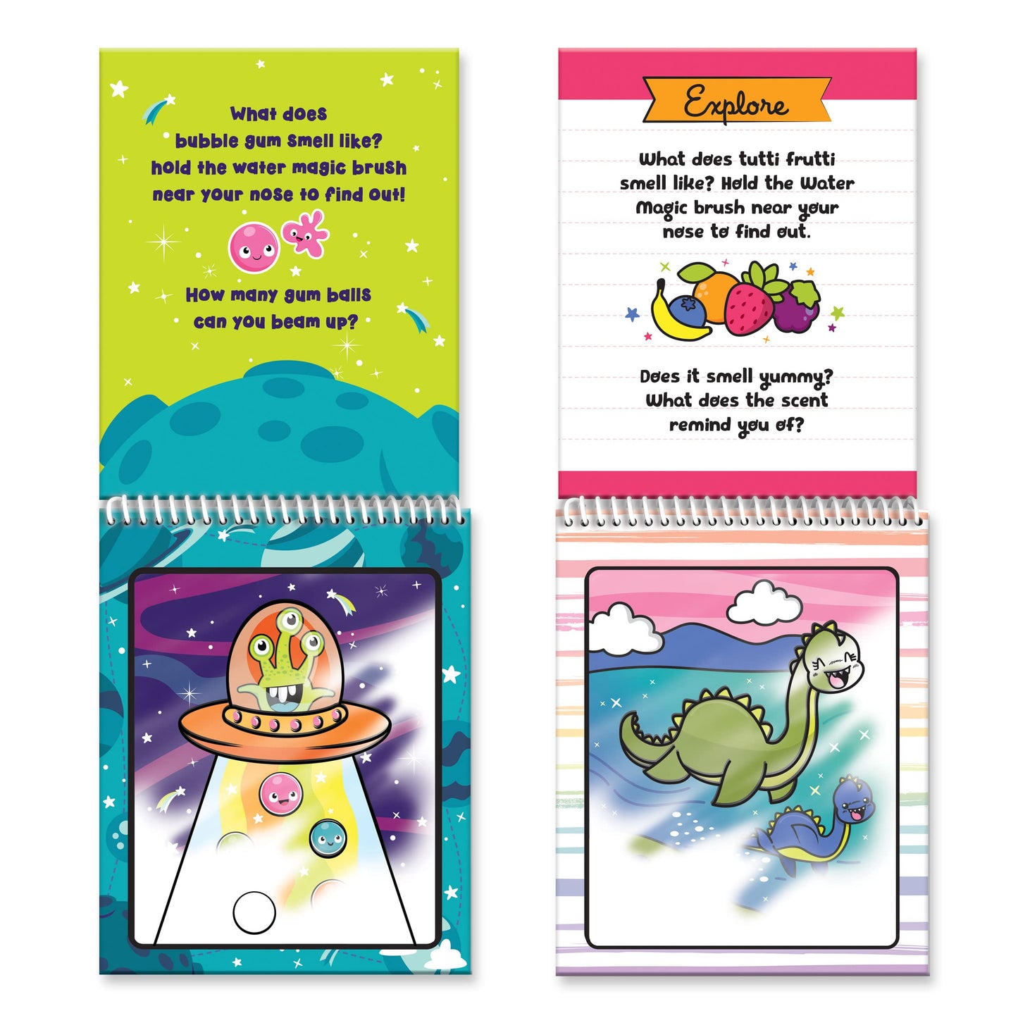 Water Magic - Patented Gourmet Scented Reusable Water Reveal Activity Books - No Mess, All Fun By Scentco (Cosmic Adventure And Creatures)