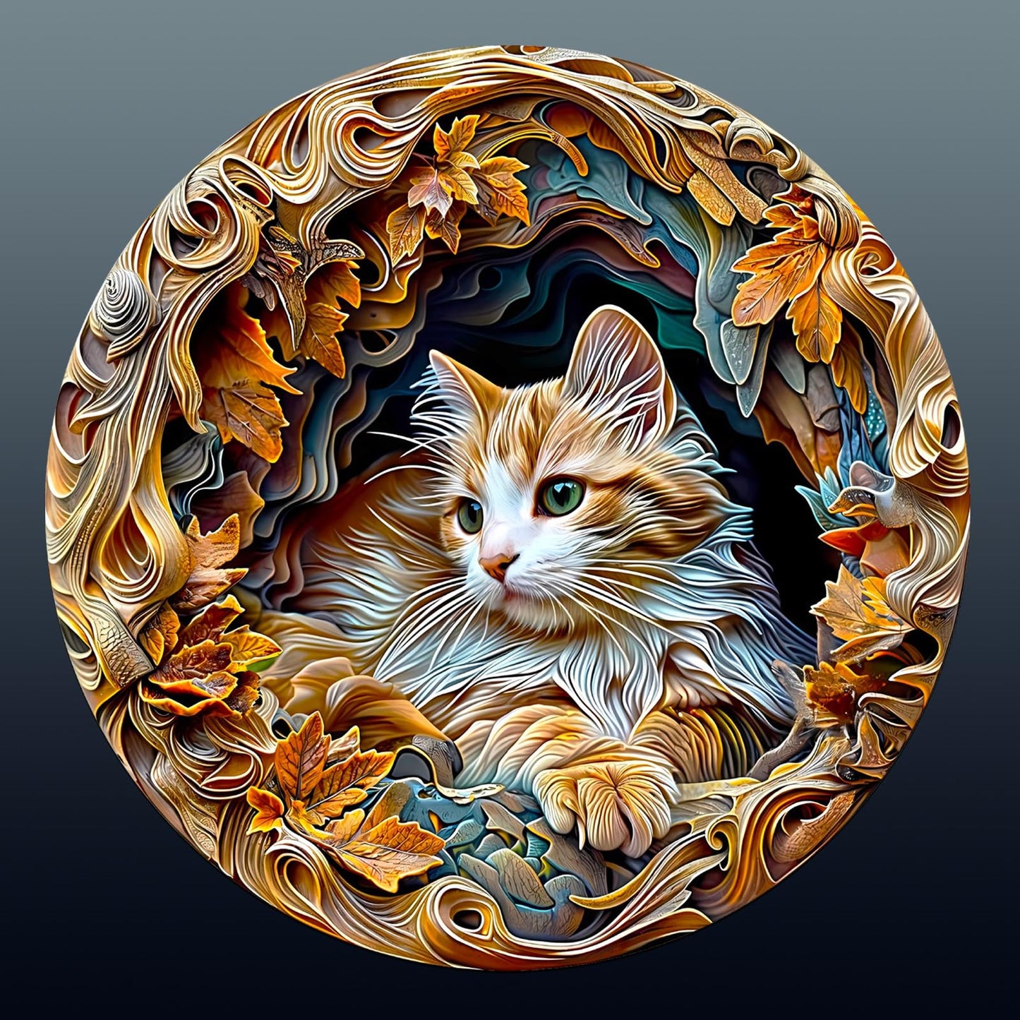 Jigfoxy Wooden Puzzle For Adults, 3D Visual Cat Wooden Jigsaw Puzzles For Adult, Unique Animal Shape Wood Cut Puzzles, Christmas