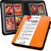 FORZAROCKET 4-Pocket Small Binder for Toploaders - Holds 112 Top Loaders Ringless Waterproof PU Leather for Sports & Trading Cards (Orange)