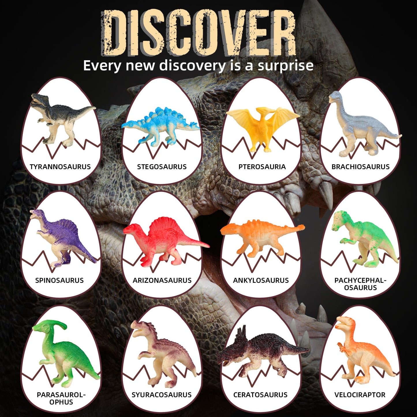 Dinosaur Eggs Dig Kit - Dinosaur Toys For Kids 5-7, Dinosaur Eggs Excavation Kit With 12 Dinosaurs Inside, Fossil Dino Toy, Dinosaur Gifts For Boys Girls 6 And Up Year Old Birthday Easter Gifts