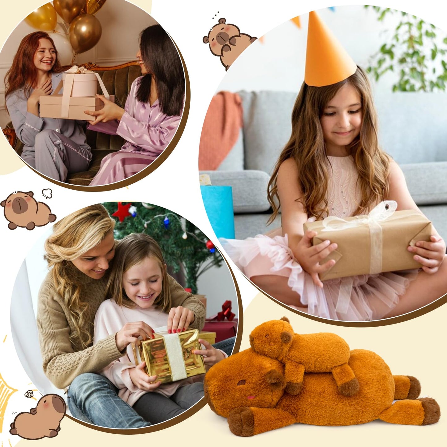 Kophinye Weighted Capybara Stuffed Animal,21In 1.9Lb Weighted Stuffed Animals Soft Capybara Plush Pillow For Kids, Cute Huggable