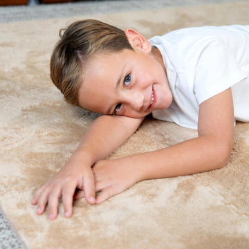 16 Piece Carpet Squares Puzzle Mat 49 x 49 Plush Interlocking Carpet Tiles Foam Floor Tiles for Baby Play Mat - Kids Soft Play Floor Mats Anti Slip Jigsaw Flooring Playmat Playroom Rug (Brown)