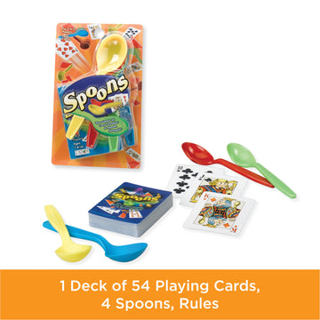 Spoons Card Games For Kids - Spoons Game, Deck Of Cards, Fun Family Games For Kids And Adults, Playing Cards, Game Night, Travel Games, 3-5 Multi-Player Card Game, Games For Adults, Ages 7+