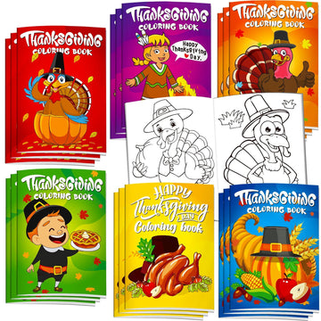 Omgouue 36Pcs Thanksgiving Coloring Books Kids Cute Thanksgiving Coloring Book For Kids All Ages Indoor Activities At Home Party Favors Gift Supplies