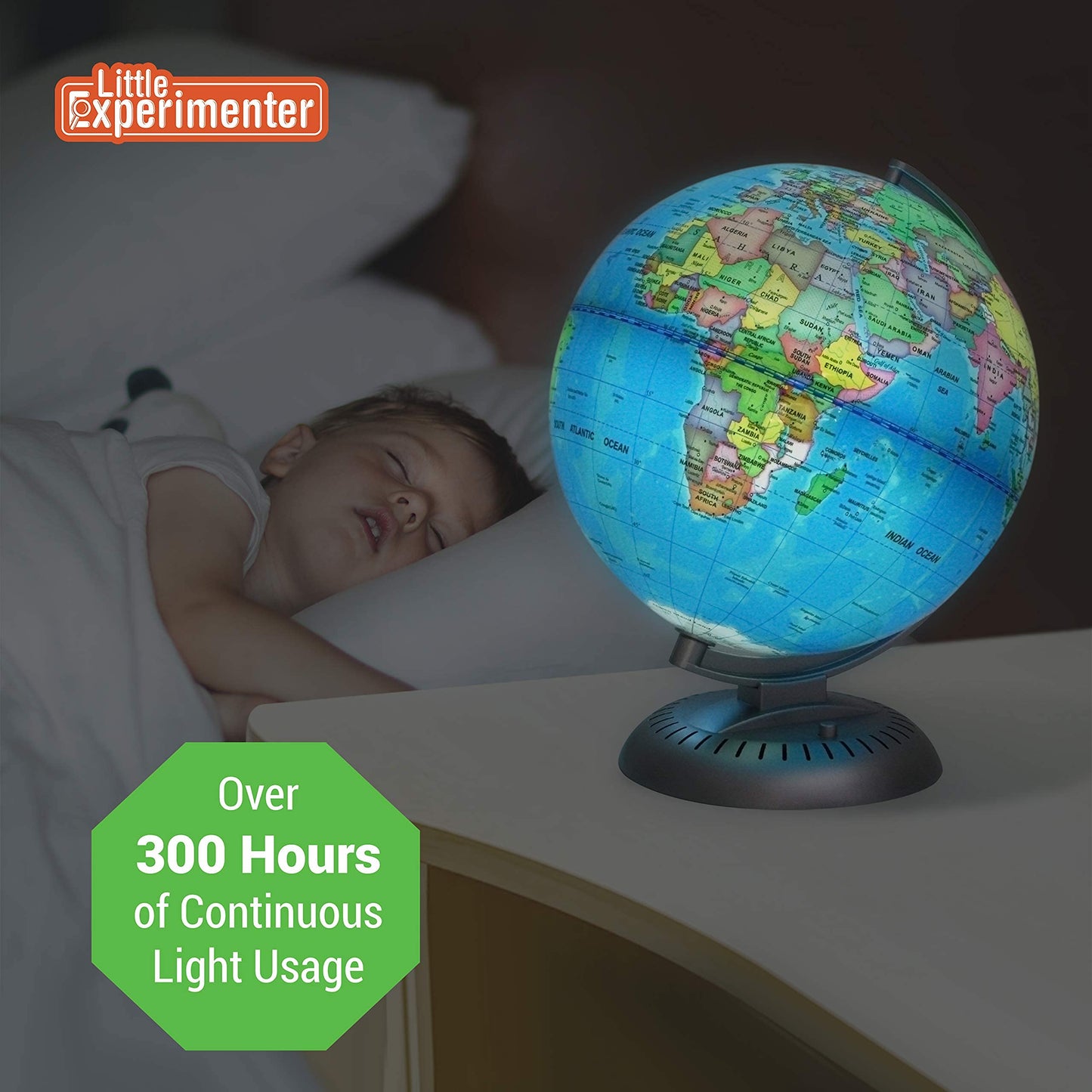 Illuminated Globes For Kids - 8” Light Up World Globe With Stand, Gift Ideas For Children - Interactive Learning & Educational Toys For All Ages - Earth Globe With Build In Led Night Light - Gifts For Boys And Girls Age 8-12 + Year Old