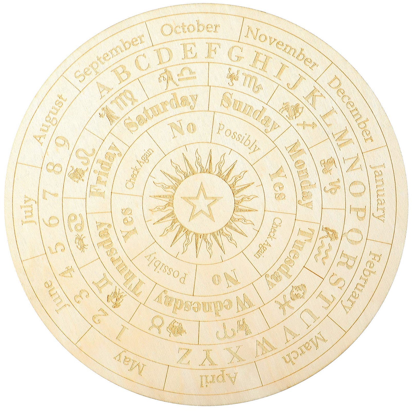 Star Pendulum Board Wooden Dowsing Board Divination Metaphysical Message Board For Witchcraft Wiccan Altar Supplies Kit Beginner