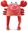 Puzzled DolliBu Red Crab Plush Hat - Super Soft Warm Hat With Ear Flaps, Funny Plush Party Crazy Hat, Stuffed Animal Crab Hallow
