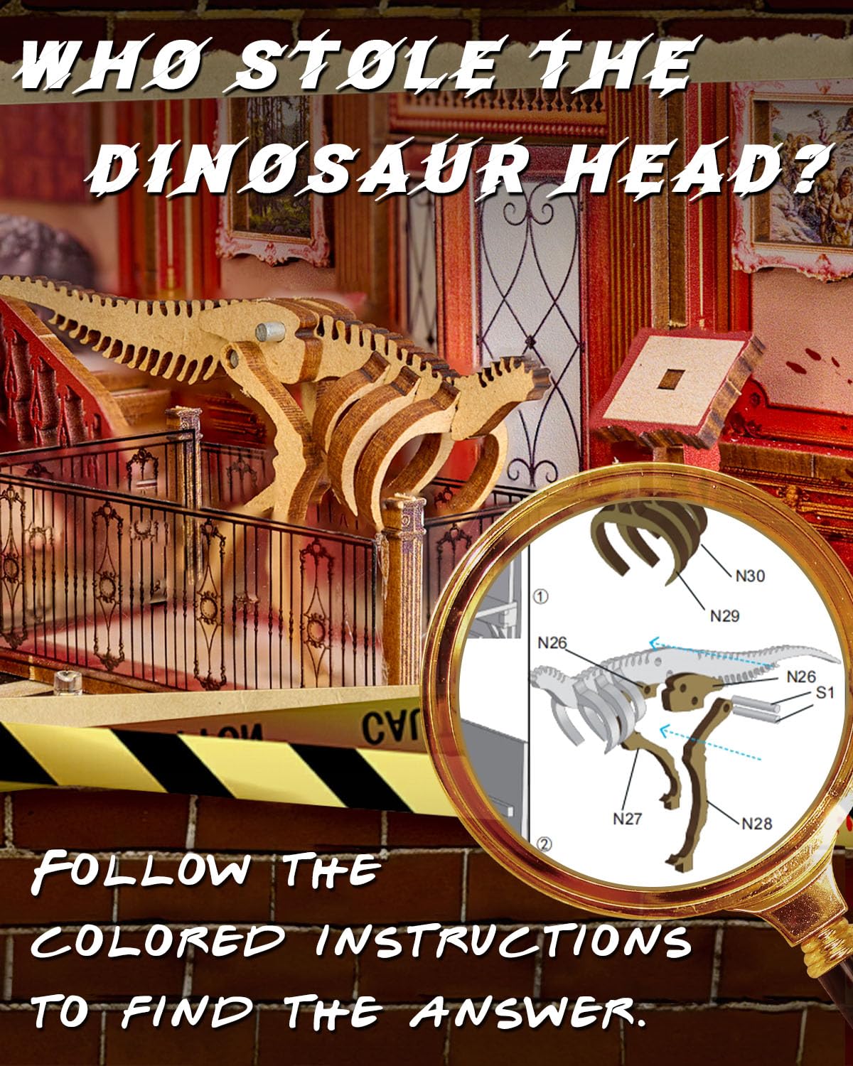 OurMiao Book Nook Kit Detective, DIY Miniature Booknook Kit for Adults with LED Lights, 3D Wooden Puzzles Bookshelf Insert Decor