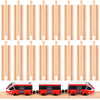 Liliful Pack of 16 Straight Wooden Train Track Expansion Male-Male Female-Female Train Track Compatible with Most Train Tracks 6