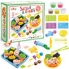 Hasayaqi Sushi Play Food Playset Playdough Sets For Kids Ages 4-8 Kitchen Creation Kit Toy With 5 Compound Colors Play Dough Set
