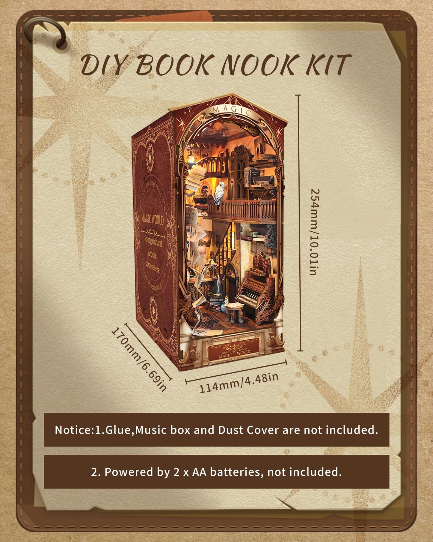 Criolpo Book Nook Kit - Diy Doll House Wooden Miniature House Kit, Book Nook Miniature Kit For Adults Teens, 3D Wooden Puzzle Bo