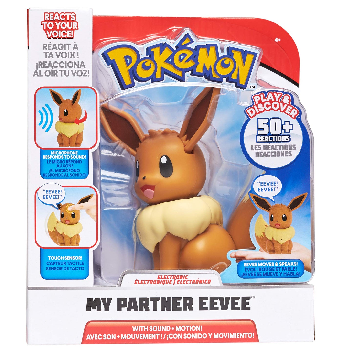 Pokemon Electronic & Interactive My Partner Eevee - Reacts To Touch & Sound, Over 50 Different Interactions With Movement And Sound - Eevee Dances, Moves & Speaks - Gotta Catch ‘Em All