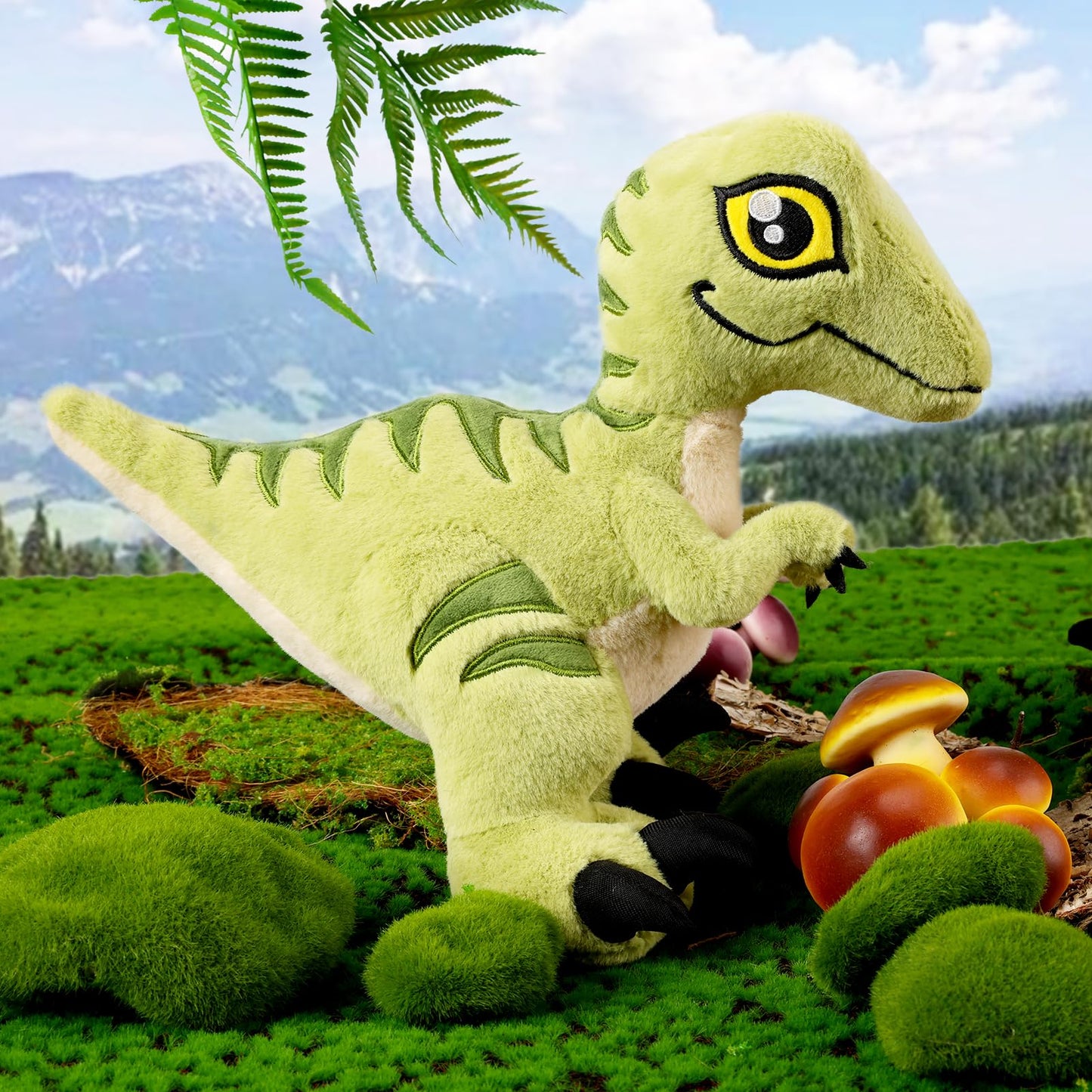 Tcbunny Baby Dinosaur 12' Bedtime Stuffed Animal Plush Toy, Kid'S Gifts For Boys, Girls, Birthday, Valentine, Christmas, Veliciraptor - Green